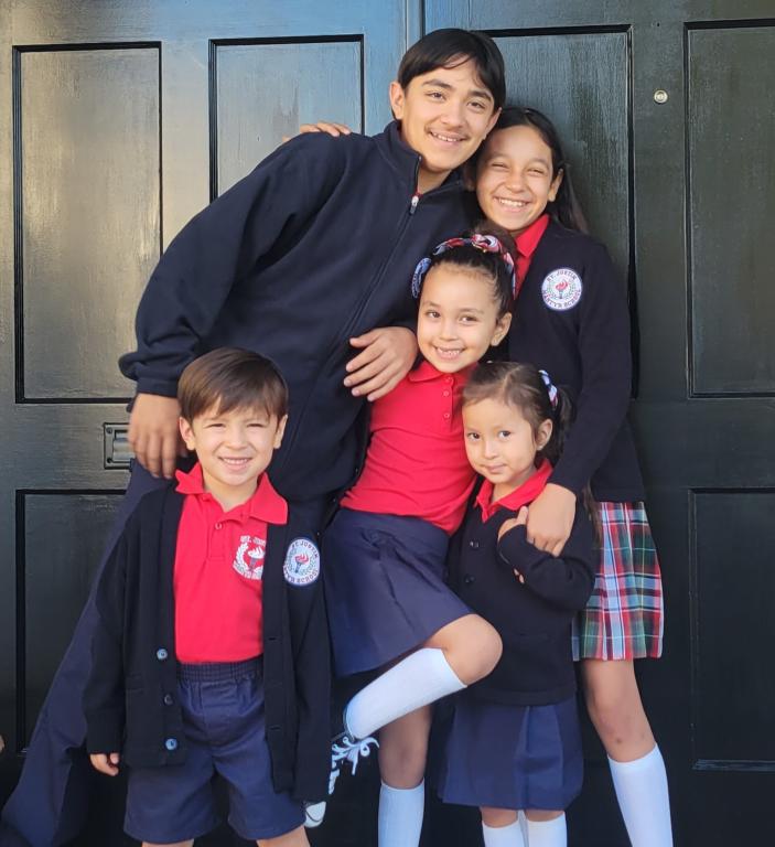 Antonio Banda, 13, at center, with his younger siblings Abraham, 4, Eva, 10, Esmeralda, 7, and Elihlet, 4.
